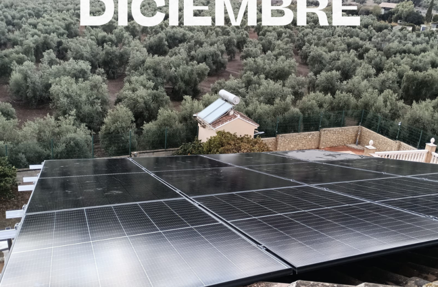 Instalaciones placas solares en Diciembre