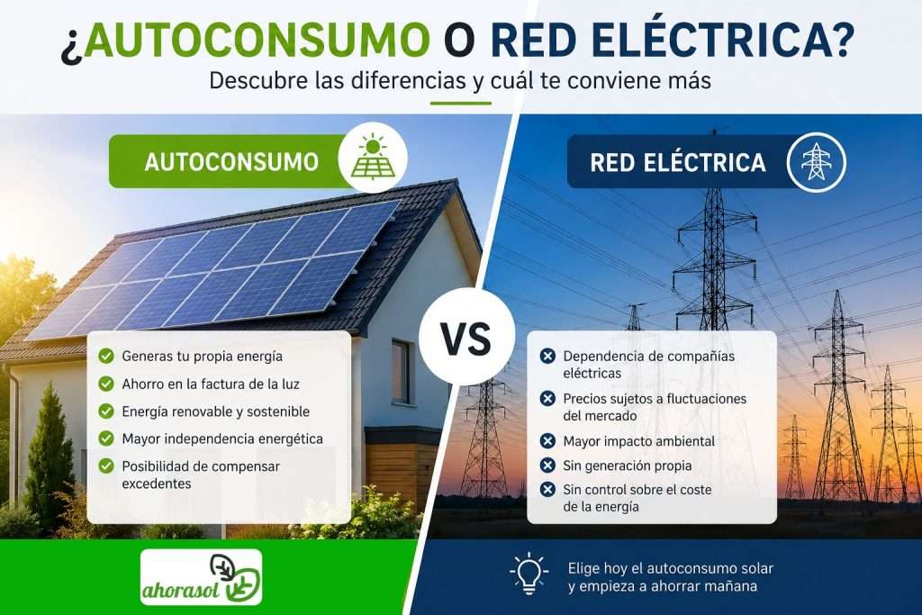 ¿Autoconsumo o red eléctrica? Descubre las diferencias y cuál te conviene más