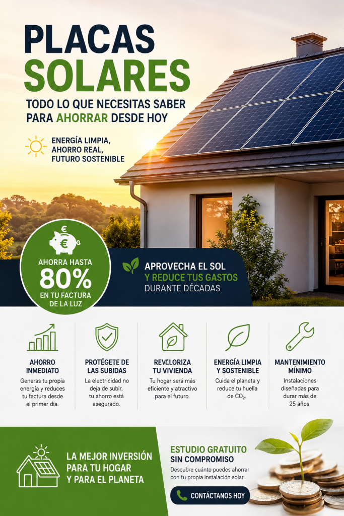 Placas solares: todo lo que necesitas saber para ahorrar en tu factura eléctrica